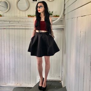 H&M Skirts - Black high waisted circle satin skirt H&M Skirts - Black high waisted circle satin skirt